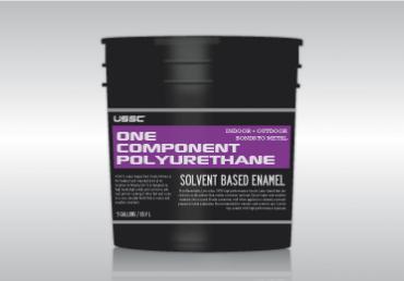 Black Container Of One-Component Polyurethane Concrete And Metal Paint