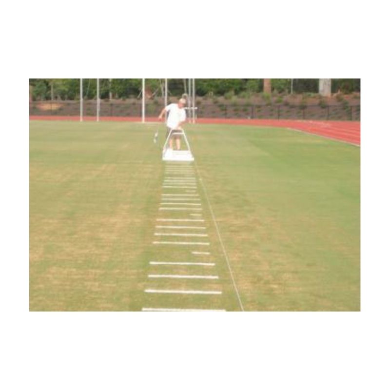 Lining Painting Football Field Hash Marks.