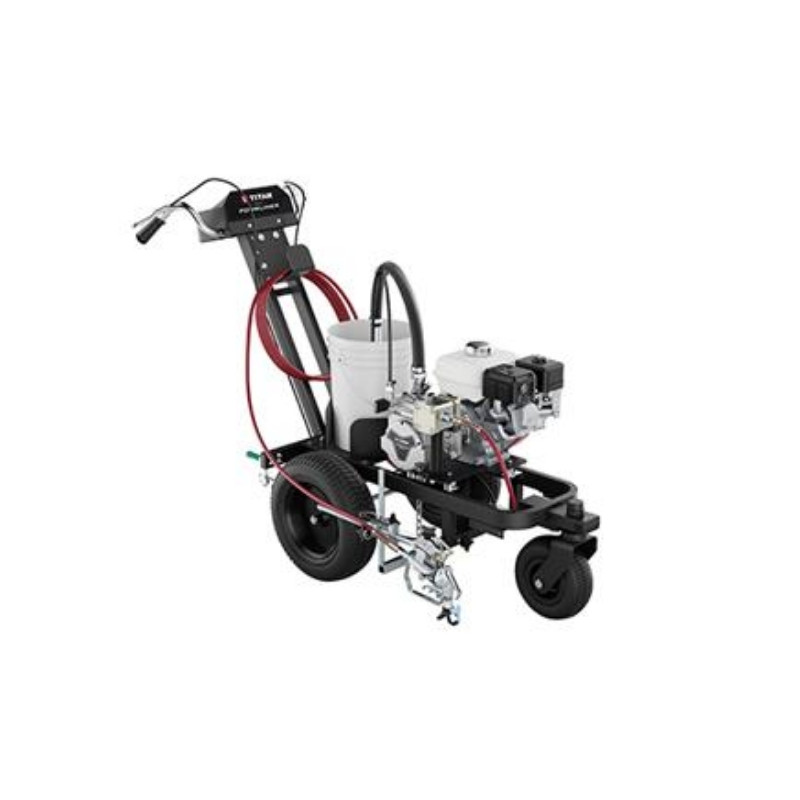 Titan PowrLiner 3500 gasoline powered machine to paint lines stripe parking lots roads streets parking garages football field line logos.