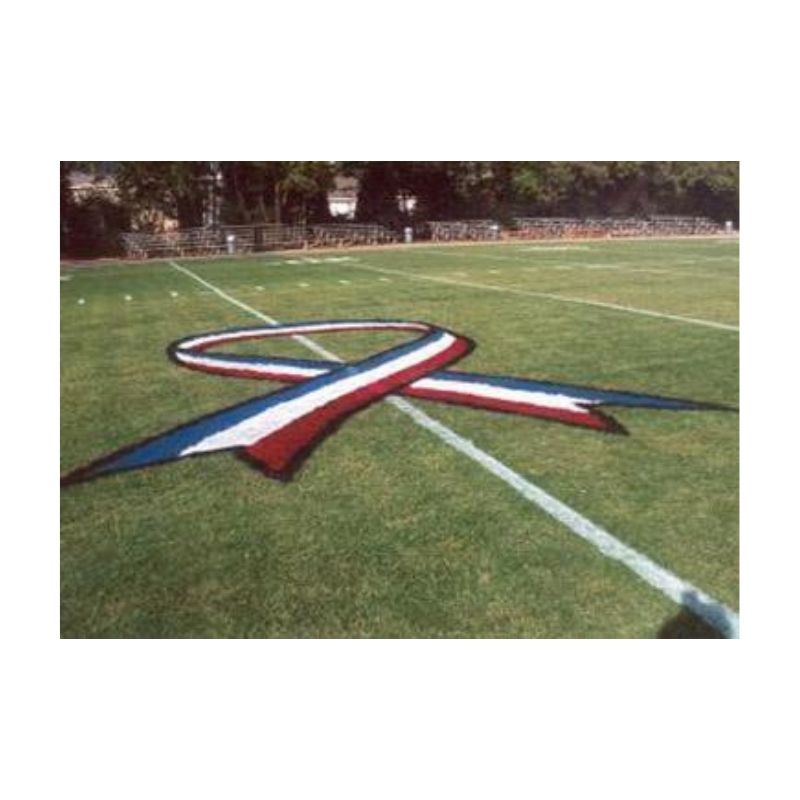 Painting Us Flag Ribbon Patriotic Stencil Bright Red White Blue Aerosol Paint.